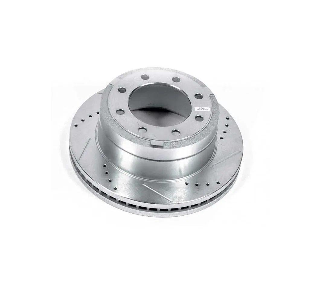 AR85155XR – POWERSTOP Brake Rotor, Drilled And Slotted One Piece Design With Hat Wheel Bolt Pattern 8 x 170 Millimete...